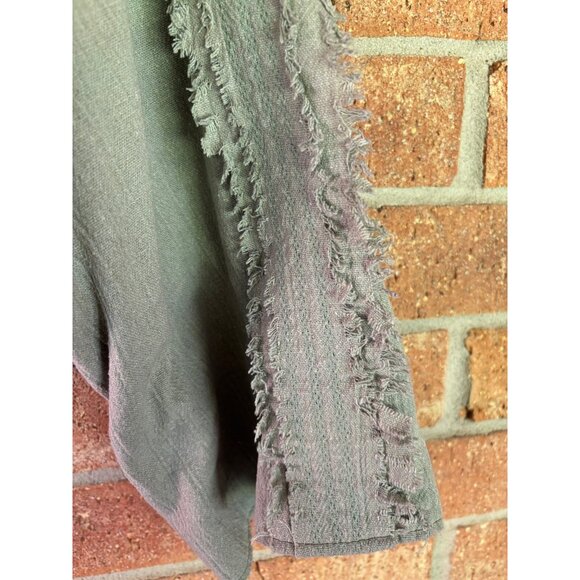 Handmade Green Boho Kimono Jacket With Colorful Patchwork Applique Details - Picture 12 of 13